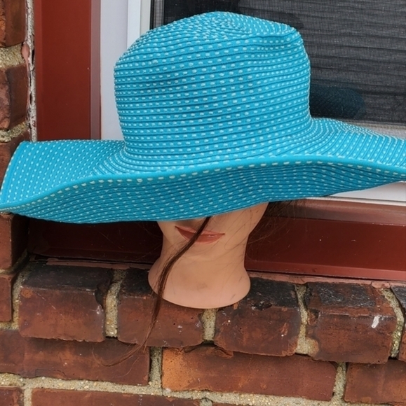 Caribbean‎ Joe Turquoise boho Floppy Hat - Picture 2 of 8